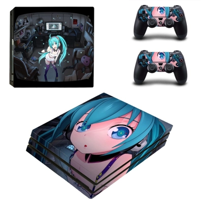 Anime Girl decal skin for PS4 Pro Console and 2 Controllers