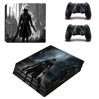 Bloodborne decal skin for PS4 Pro Console and 2 Controllers