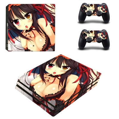 Anime Girl decal skin for PS4 Pro Console and 2 Controllers