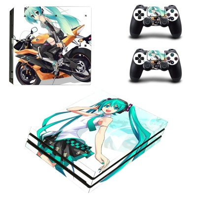 Anime Girl decal skin for PS4 Pro Console and 2 Controllers