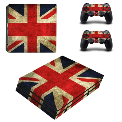 UK Flag decal skin for PS4 Pro Console and 2 Controllers