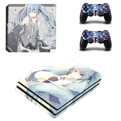 Anime Girl decal skin for PS4 Pro Console and 2 Controllers