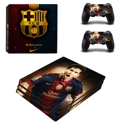 FC Barcelona Messi decal skin for PS4 Pro Console and 2 Controllers
