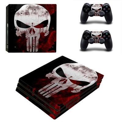 The Punisher decal skin for PS4 Pro Console and 2 Controllers