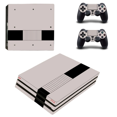Classic design decal skin for PS4 Pro Console and 2 Controllers