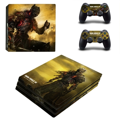 Dark Souls 3 decal skin for PS4 Pro Console and 2 Controllers