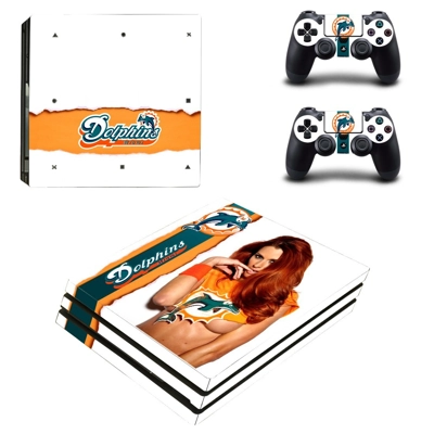 Miami Dolphins decal skin for PS4 Pro Console and 2 Controllers