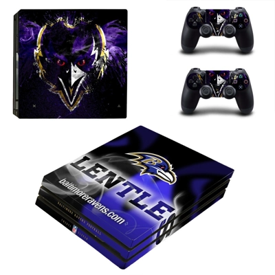 Baltimore ravens decal skin for PS4 Pro Console and 2 Controllers