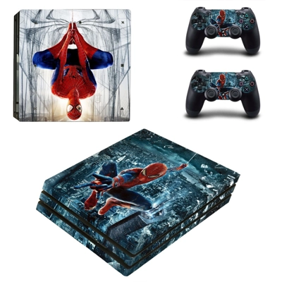 Spiderman decal skin for PS4 Pro Console and 2 Controllers