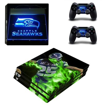 Seattle Seahawks decal skin for PS4 Pro Console and 2 Controllers