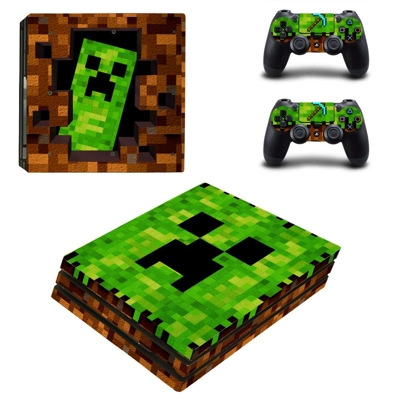Minecraft decal skin for PS4 Pro Console and 2 Controllers