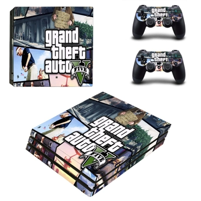 GTA V decal skin for PS4 Pro Console and 2 Controllers