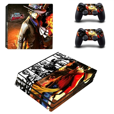 Onepiece Burning Blood decal skin for PS4 Pro Console and 2 Controllers