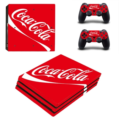 Coca Cola decal skin for PS4 Pro Console and 2 Controllers