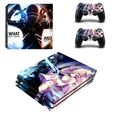 Sword Art Online decal skin for PS4 Pro Console and 2 Controllers