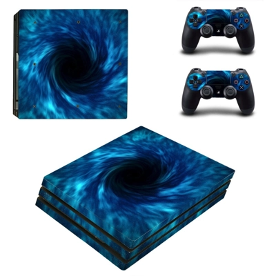 Black hole decal skin for PS4 Pro Console and 2 Controllers
