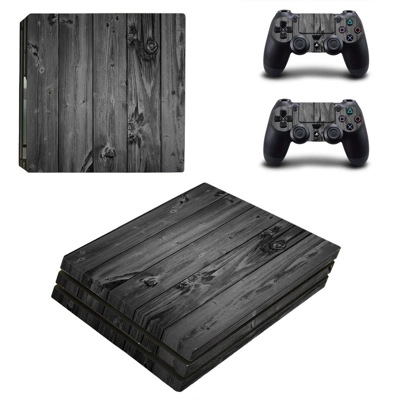 Wooden Board decal skin for PS4 Pro Console and 2 Controllers
