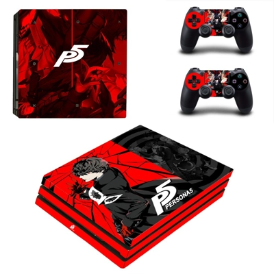 Persona 5 decal skin for PS4 Pro Console and 2 Controllers