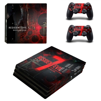 Resident Evil 7 decal skin for PS4 Pro Console and 2 Contr.. Resident Evil 7 decal skin for PS4 Pro Console and 2 Contr..