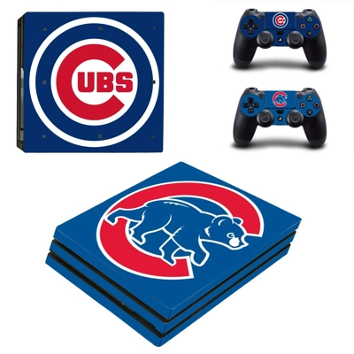 Chicago Cubs decal skin for PS4 Pro Console and 2 Controll.. Chicago Cubs decal skin for PS4 Pro Console and 2 Controll..