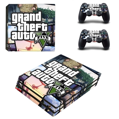 Grand Theft Auto 5 decal skin for PS4 Pro Console and 2 Controllers