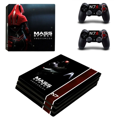 Mass effect decal skin for PS4 Pro Console and 2 Controllers