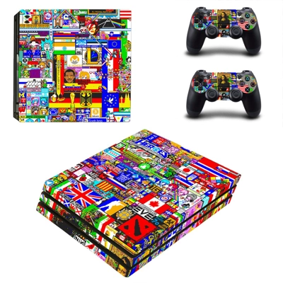 Sticker Bomb decal skin for PS4 Pro Console and 2 Controllers