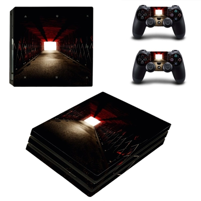Dark Tunnel decal skin for PS4 Pro Console and 2 Controllers
