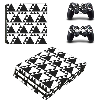 Traingle Pattern decal skin for PS4 Pro Console and 2 Controllers