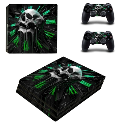 Clock Skull decal skin for PS4 Pro Console and 2 Controllers