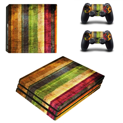 Wooden Board decal skin for PS4 Pro Console and 2 Controllers