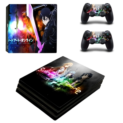 Sword art online decal skin for PS4 Pro Console and 2 Controllers