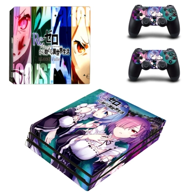 Re zero decal skin for PS4 Pro Console and 2 Controllers