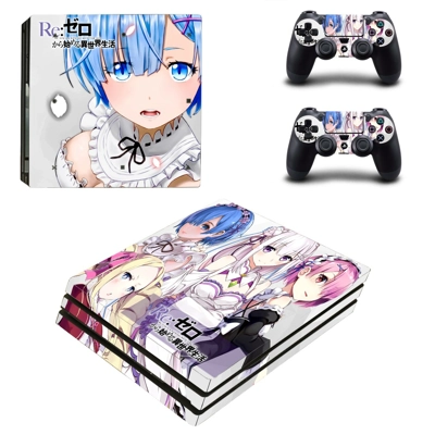 Re zero decal skin for PS4 Pro Console and 2 Controllers
