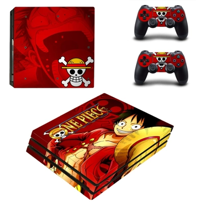 One piece decal skin for PS4 Pro Console and 2 Controllers