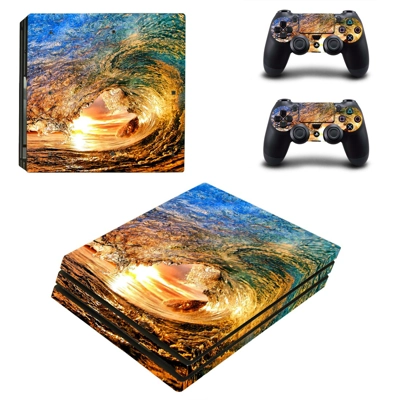 Water Splash decal skin for PS4 Pro Console and 2 Controllers