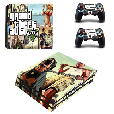 GTA 5 decal skin for PS4 Pro Console and 2 Controllers