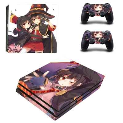 Cartoon anime decal skin for PS4 Pro Console and 2 Control..
