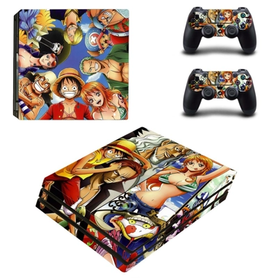 One piece decal skin for PS4 Pro Console and 2 Controllers