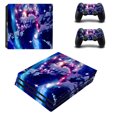 Cloudy sky decal skin for PS4 Pro Console and 2 Controllers