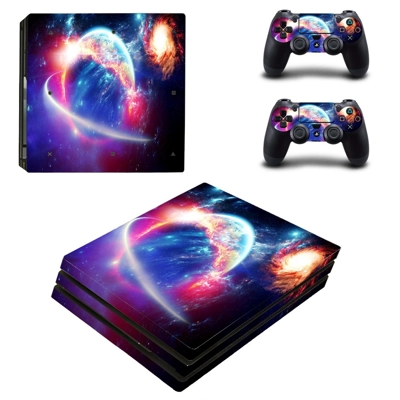 Cloudy sun decal skin for PS4 Pro Console and 2 Controllers