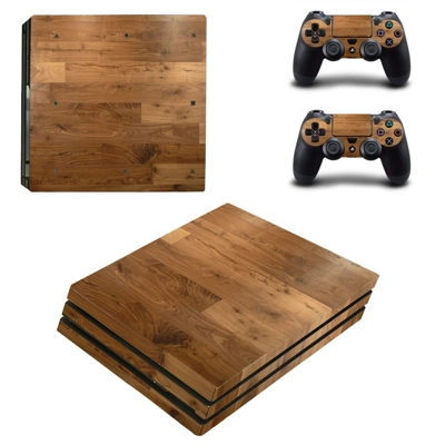 Wooden board decal skin for PS4 Pro Console and 2 Controll.. Wooden board decal skin for PS4 Pro Console and 2 Controll..