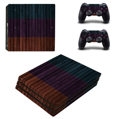 Wooden board decal skin for PS4 Pro Console and 2 Controllers
