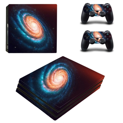 Galaxy scene decal skin for PS4 Pro Console and 2 Controllers