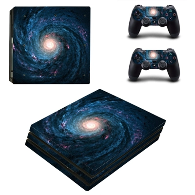 Galaxy scene decal skin for PS4 Pro Console and 2 Controllers