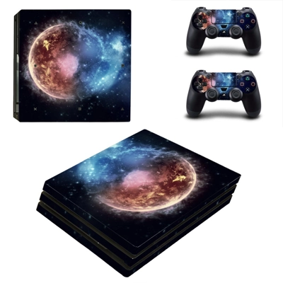 Burning planet decal skin for PS4 Pro Console and 2 Contro..
