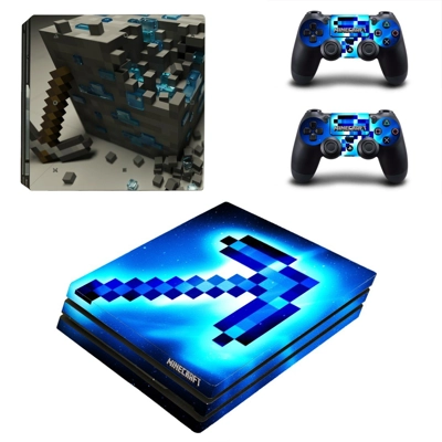 Minecraft decal skin for PS4 Pro Console and 2 Controllers