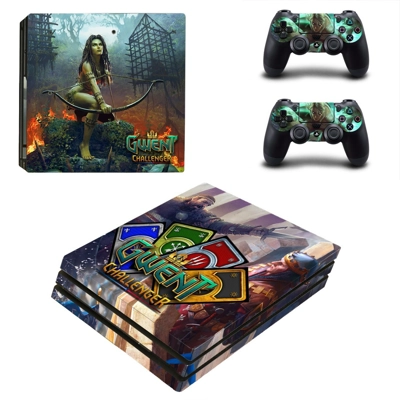 Gwent Challenger decal skin for PS4 Pro Console and 2 Controllers