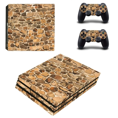 Stone Wall decal skin for PS4 Pro Console and 2 Controllers