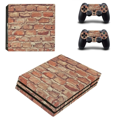 Brick wall decal skin for PS4 Pro Console and 2 Controllers